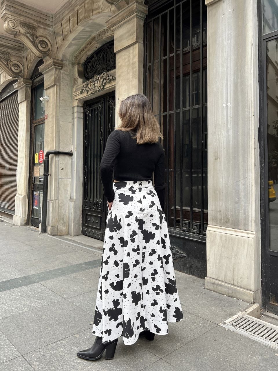 Gabardin%20Desenli%20Kloş%20Etek