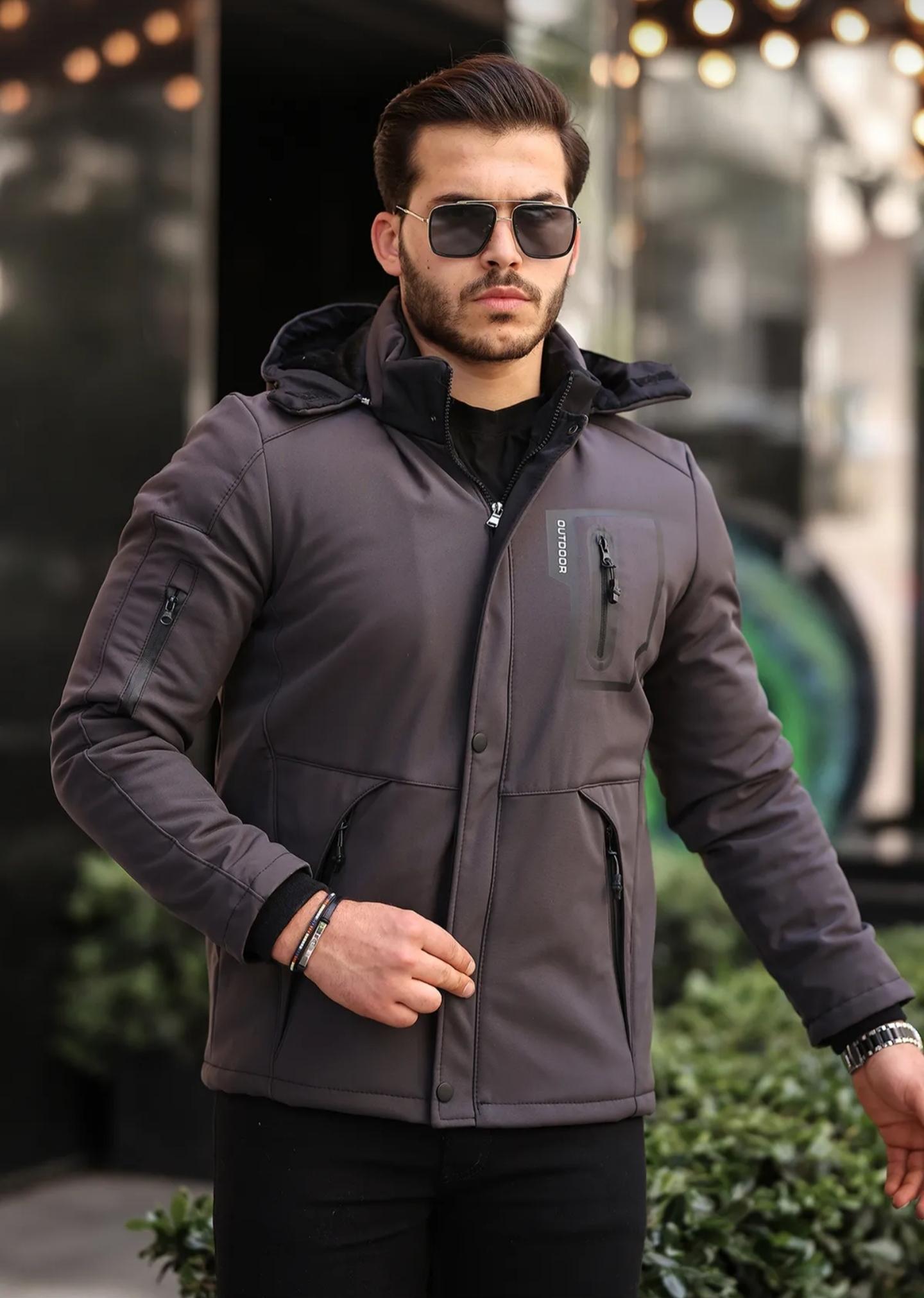 Outdoor%20Su,Soğuk,Rüzgar,Yağmur%20Geçirmez%20Elyaf%20İçi%20Kürklü%20Softshell%20Dağcı,Kampcı,Kayakcı%20Erkek%20Montu