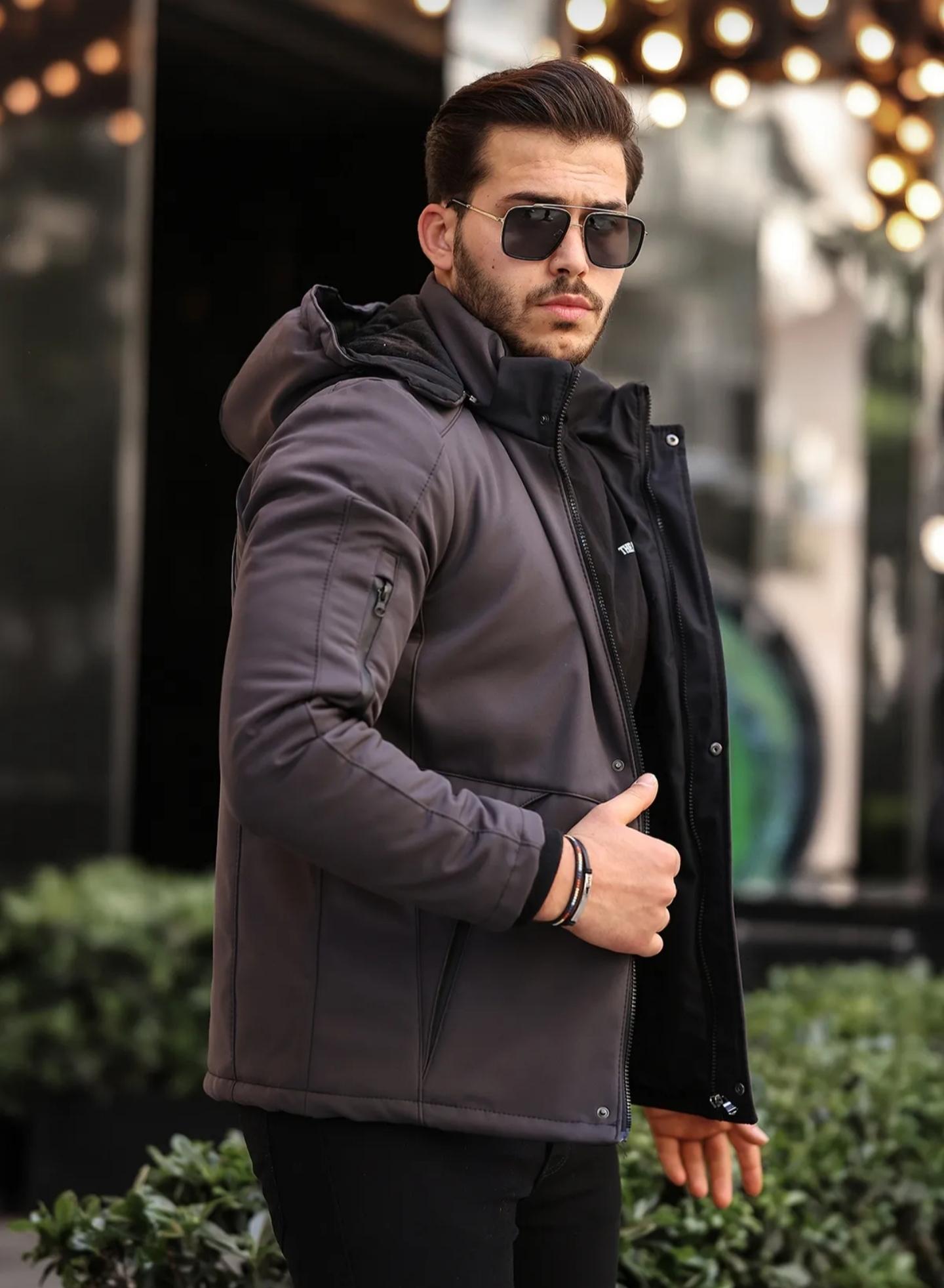 Outdoor%20Su,Soğuk,Rüzgar,Yağmur%20Geçirmez%20Elyaf%20İçi%20Kürklü%20Softshell%20Dağcı,Kampcı,Kayakcı%20Erkek%20Montu