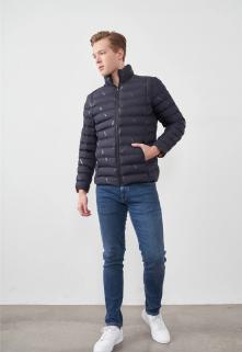 Baskılı Madrid Şişme Mont
