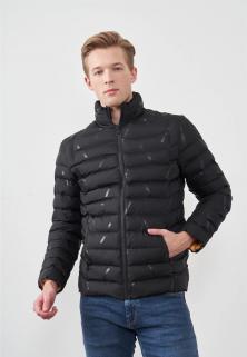 Baskılı Madrid Şişme Mont