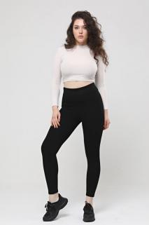 Büyük Beden Battal Boy Siyah Toparlayıcı Çelik Örme Interlok Likrali Tayt
