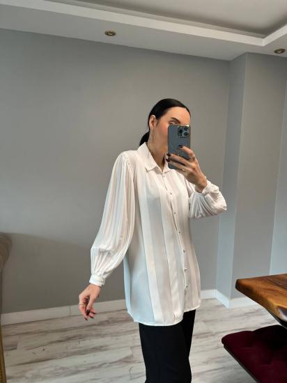 Kristal Kumaş Pilise Kol Ara Boy Gömlek