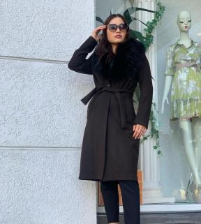 Yaka Kürklü Kaşe Kaban