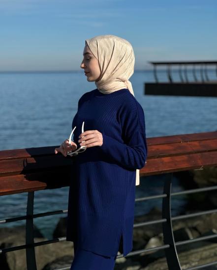 Balıkçı Yaka Fitilli Tesettür Takım