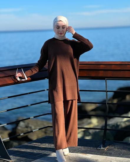 Balıkçı Yaka Fitilli Tesettür Takım