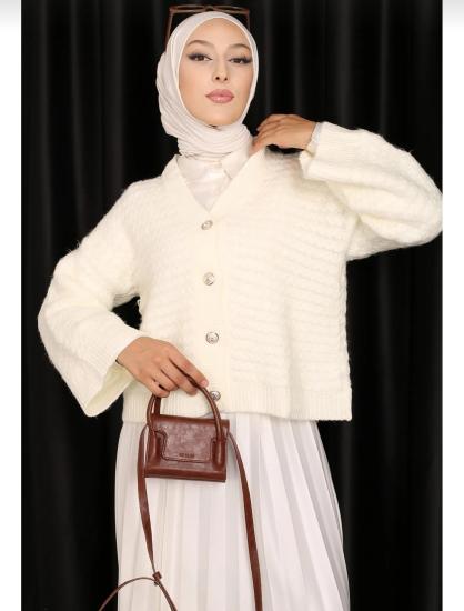 Etek Üstü Oversize Peluş Hırka